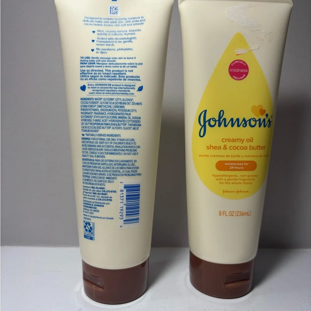 Johnson's Creamy Oil Shea & Cocoa Butter 2 Pack 8 Fl Oz